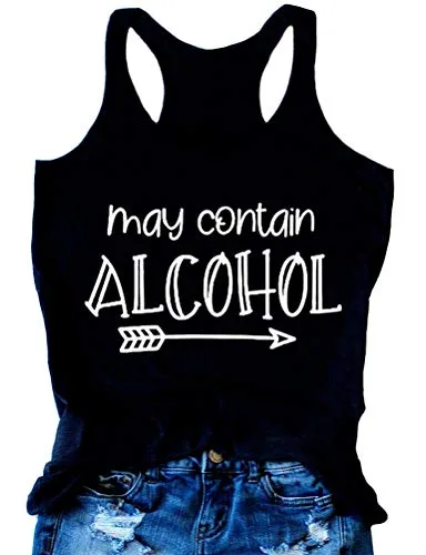 Women May Contain Alcohol Tank Top Drinking Shirt