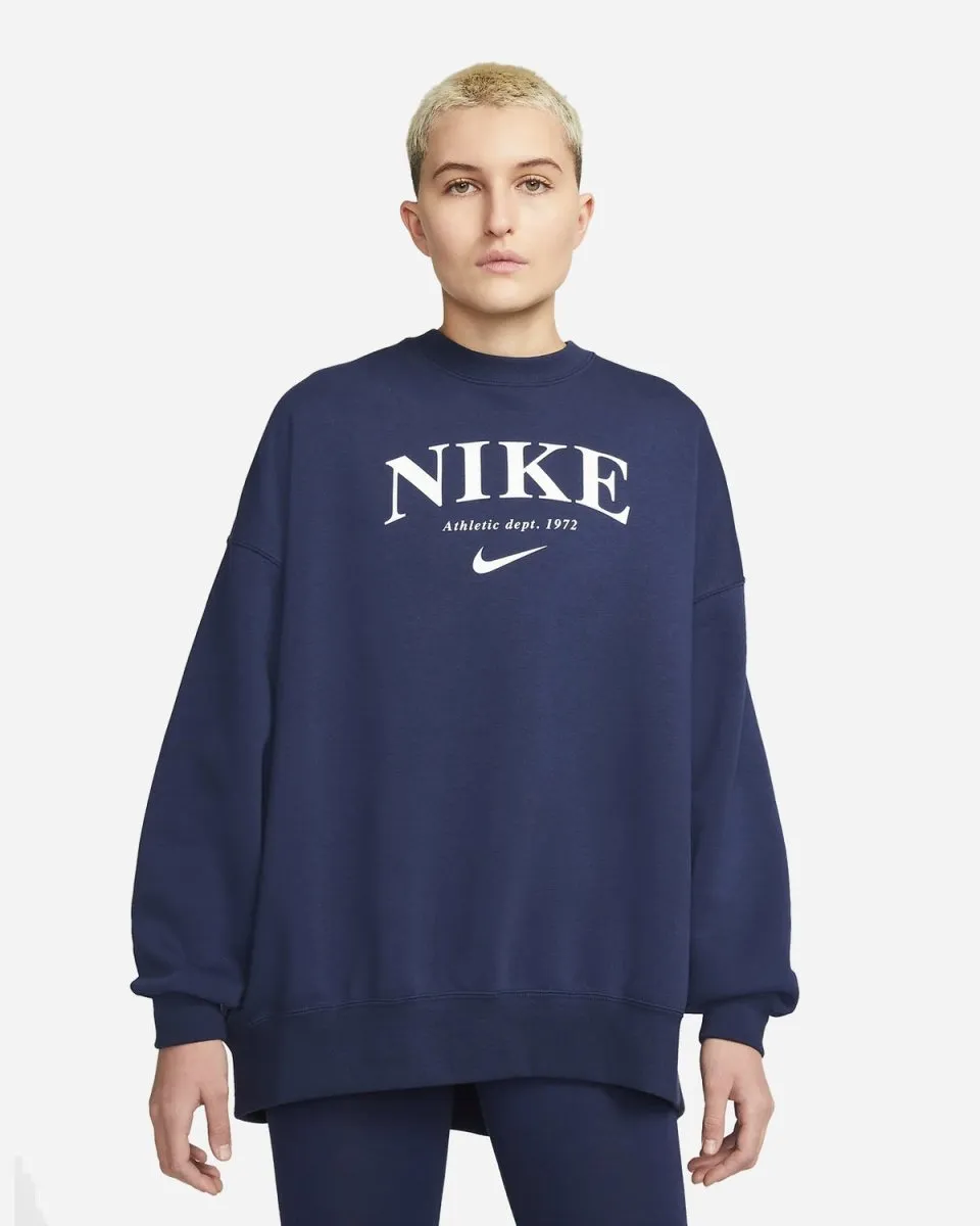 Women's Oversized Sweatshirt - Navy/white