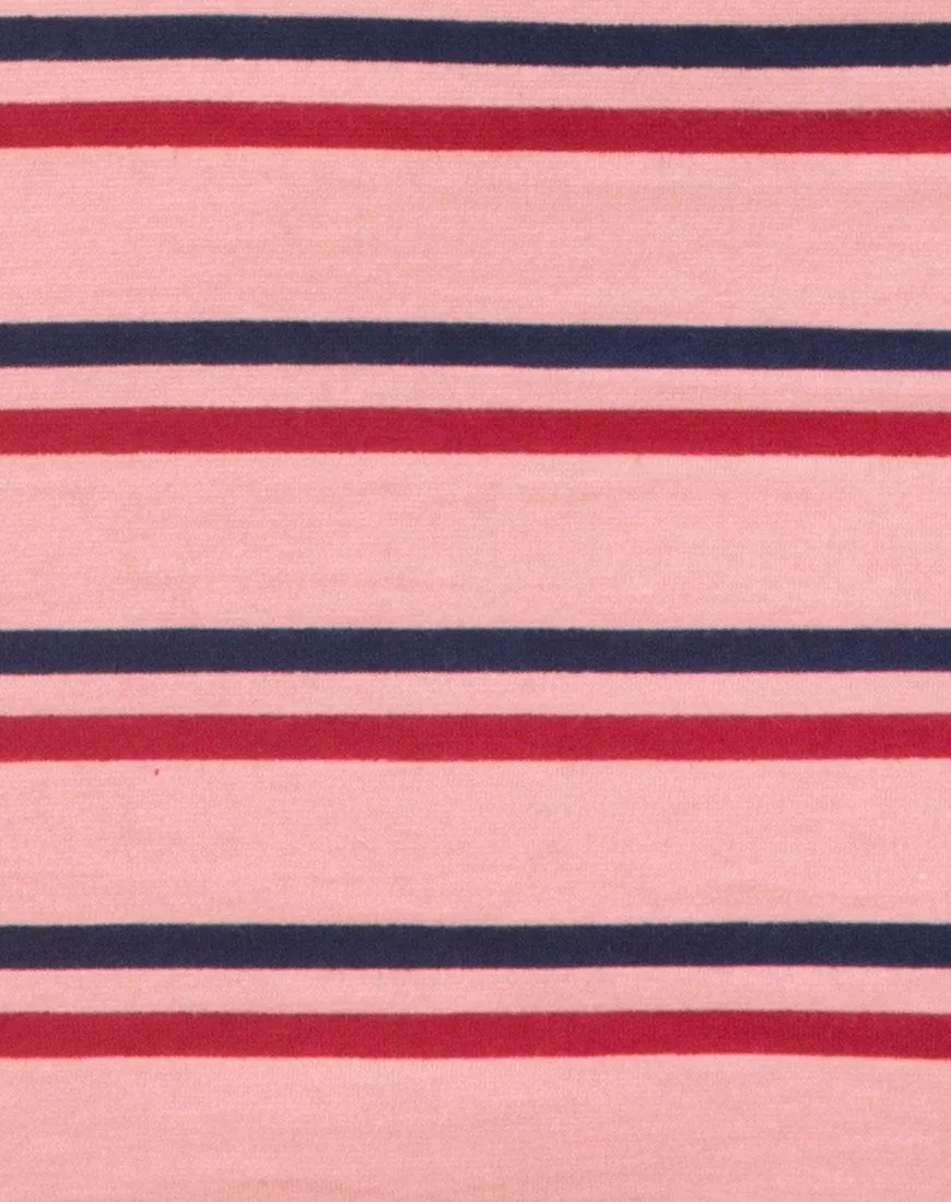 Zena Bodycon Dress in 70's Stripe Pink Horizontal